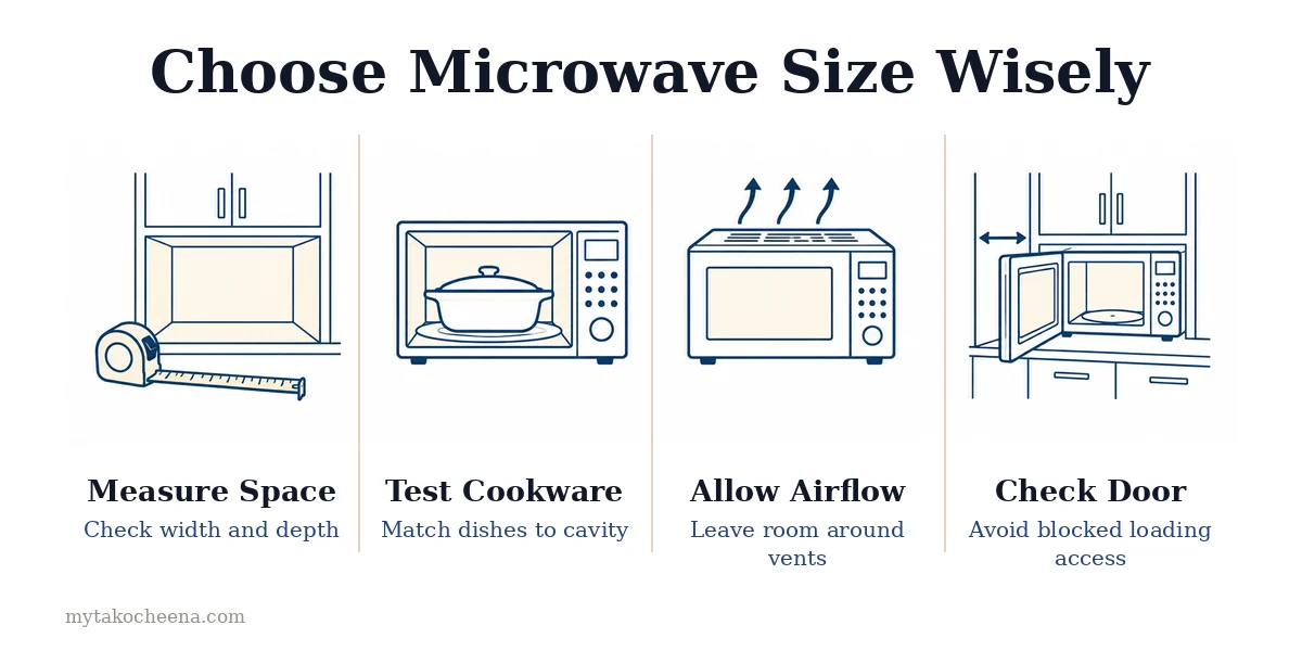 How to Choose a Convection Microwave Size: Measure Space, Test Cookware, Allow Airflow, Check Door.