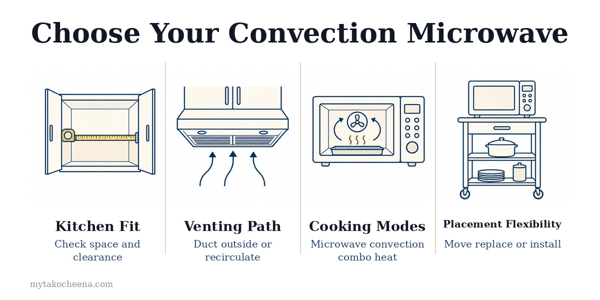 Over-the-Range vs Countertop Convection Microwaves: Kitchen Fit, Venting Path, Cooking Modes, Placement Flexibility.