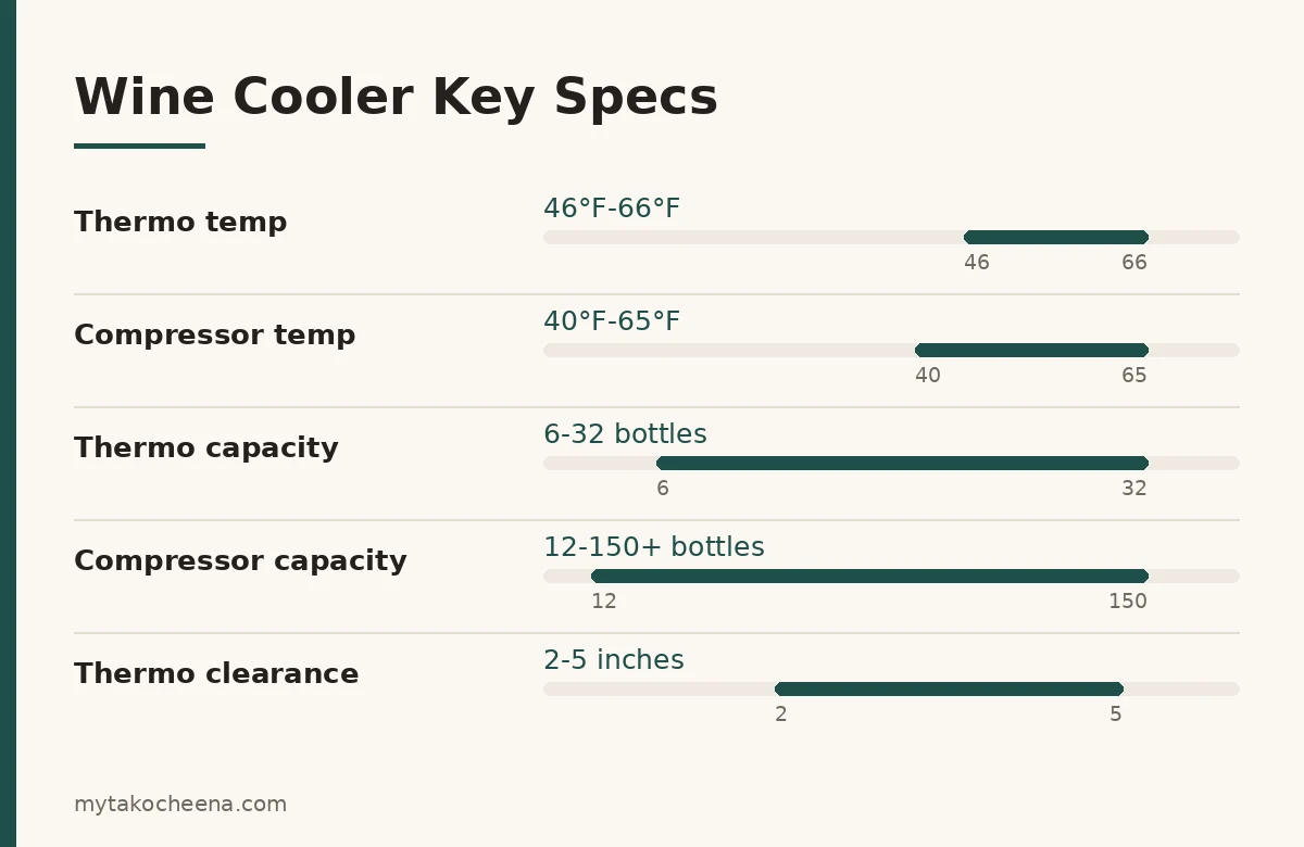 Thermoelectric vs Compressor Wine Coolers Explained: Cooling Type, Room Placement, Storage Needs, Noise Use.
