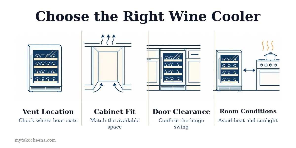 Built-In vs Freestanding Wine Coolers: How to Choose: Check Ventilation, Match Opening, Reserve Clearance, Verify Door Swing.