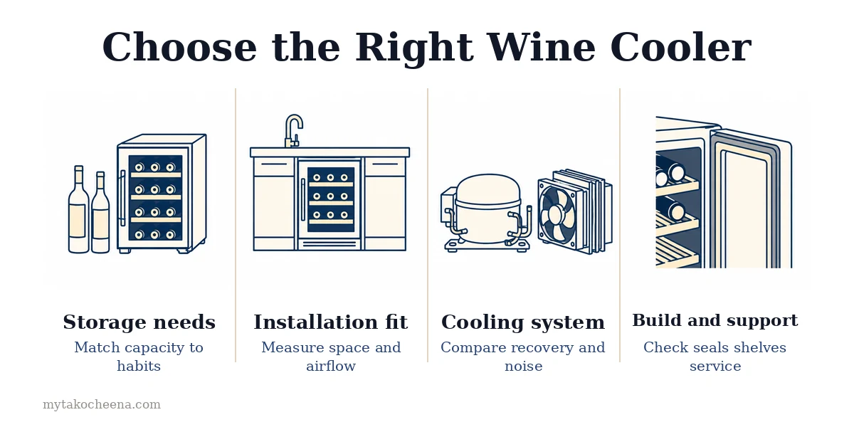 How to Choose a Wine Cooler Brand That Fits: Storage Needs, Physical Fit, Cooling System, Brand Support.