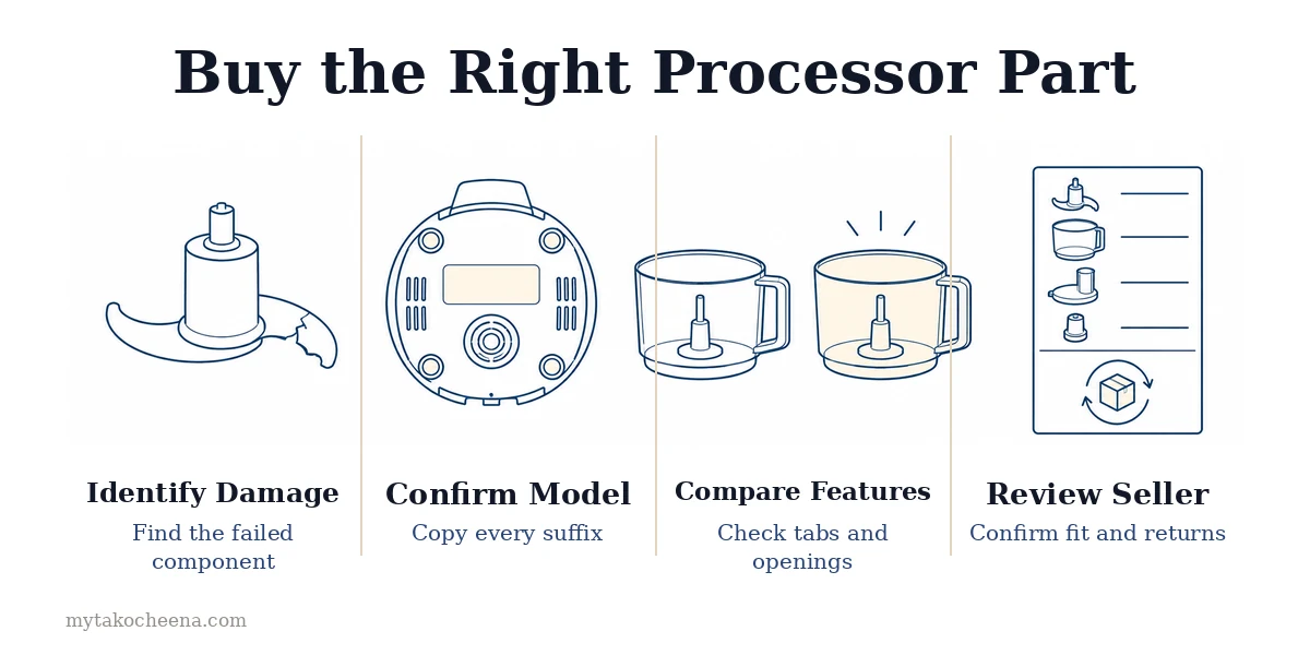 How to Buy Hamilton Beach Food Processor Parts: Identify Damage, Confirm Model, Compare Features, Review Seller.