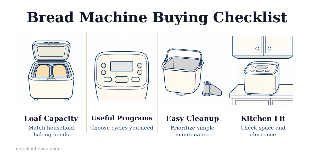 How to Choose a Bread Machine for Beginners: Loaf Capacity, Useful Programs, Easy Cleanup, Kitchen Fit.